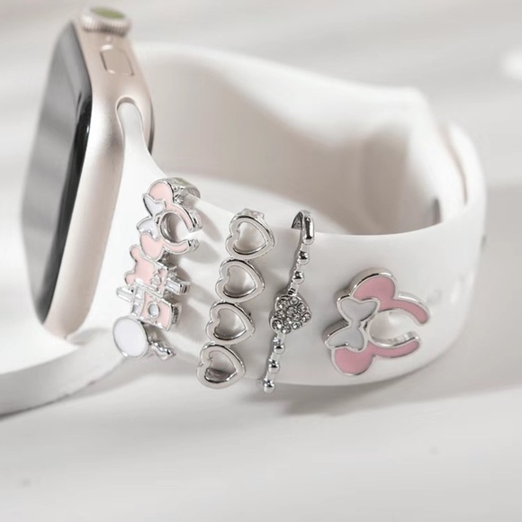 Silver Minnie Mouse inspired iWatch band charms - Picture 1 of 5
